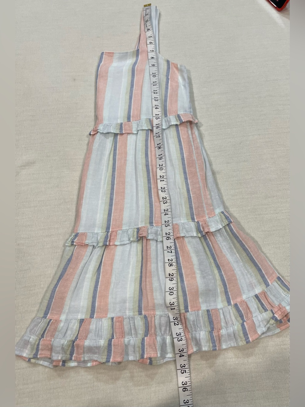 Rails Sandy Tiered Linen Blend Mini Dress - Biarritz Multi Stripe Size XSmall - Picture 10 of 14